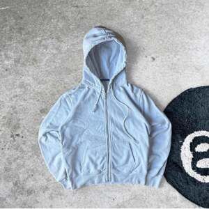 Vintage Y2K Brandy Melville Light Blue Zip-Up Hoodie, Size S - Oversized Cozy Fi